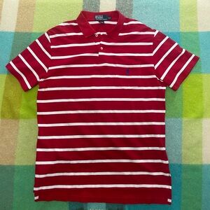 Vintage Polo Ralph Lauren Red Striped Polo Shirt